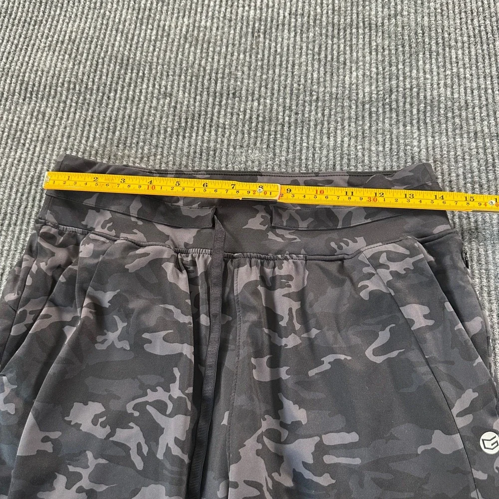Camo Jogger Pants Size M Black Gray Camouflage Athletic Gym Lounge Spandex Blend